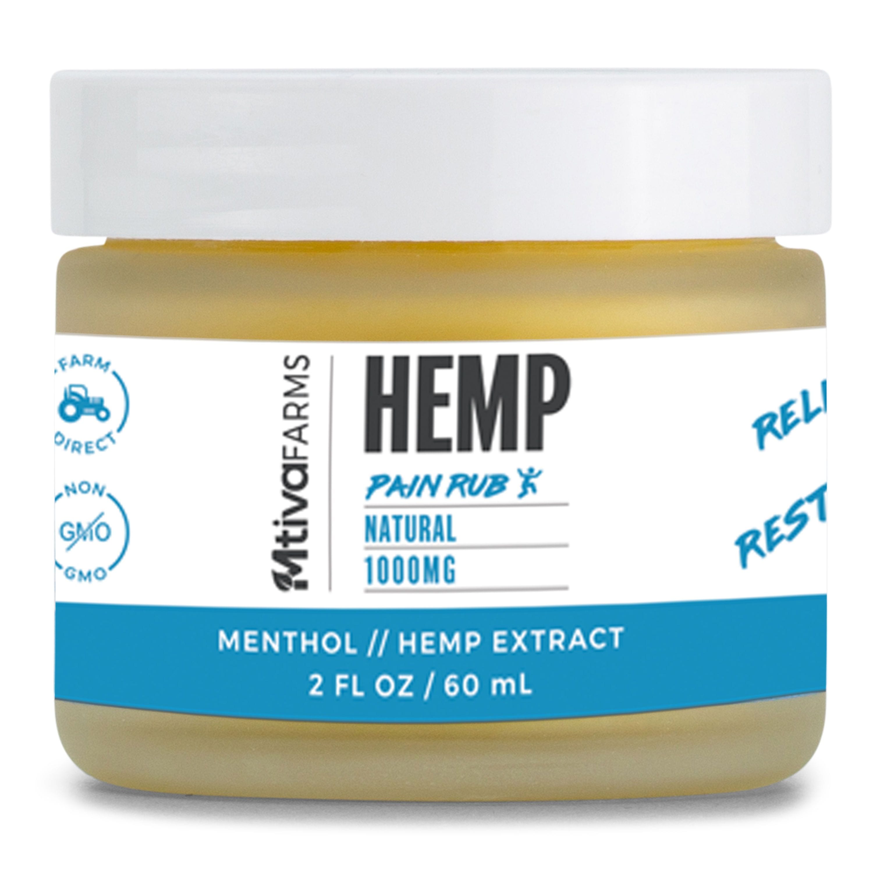Hemp Salve for Pain Relief - Farm Direct - Made in the USA - Natural Hemp Extract Salve - For discomfort in Joints, Muscles and Back